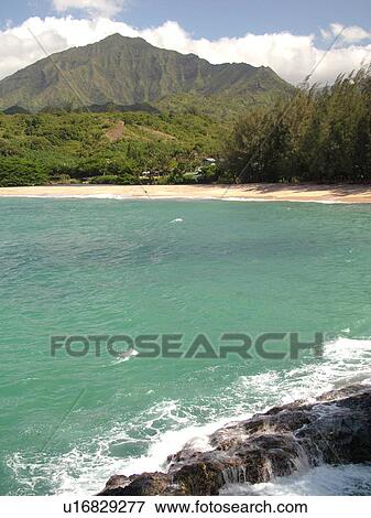 Stock Photo -  Wainiha, Princeville, Kauai, HI, Hawaii, North Shore, Wainiha Bay, Wainiha Beach. Fotosearch