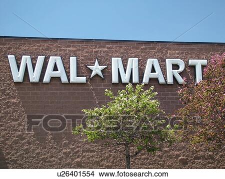 Picture -  Wal-Mart store, sign. Fotosearch
