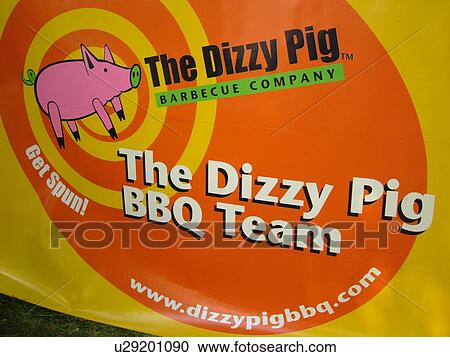 Stock Image -  Windsor, VT, Vermont, Harpoon Championships of New England Barbecue, Harpoon Brewery, The Dizzy Pig BBQ Team, humorous banner. Fotosearch