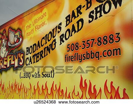 Windsor, VT, Vermont, Harpoon Championships of New England Barbecue, Harpoon Brewery, Firefly's Bodacious Bar-B-Que Catering Road Show, competitors advertisement View Large Photo Image Stock Photo - Windsor, VT, Vermont, Harpoon Championships of New England Barbecue, Harpoon Brewery, Firefly's Bodacious Bar-B-Que Catering Road Show, competitors advertisement. Fotosearch