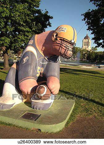 Stock Photo -  Winnipeg, Canada, MB, Manitoba, Bears on Broadway, Manitobear, statues, Cancer Care Manitoba Foundation. Fotosearch