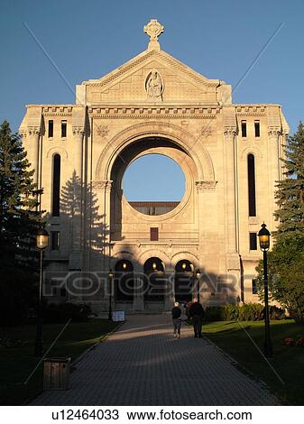Stock Image -  Winnipeg, Canada, MB, Manitoba, French Quarter, ruins of Cathedral Saint Boniface. Fotosearch