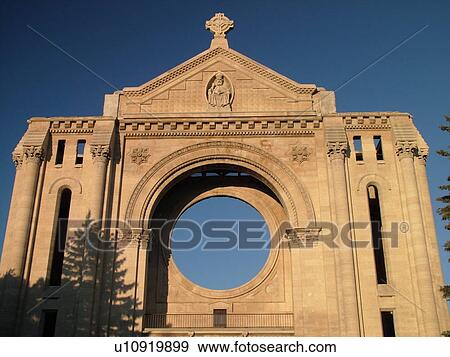 Stock Photo -  Winnipeg, Canada, MB, Manitoba, French Quarter, ruins of Cathedral Saint Boniface. Fotosearch