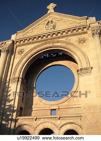 Stock Photo -  Winnipeg, Canada, MB, Manitoba, French Quarter, ruins of Cathedral Saint Boniface. Fotosearch