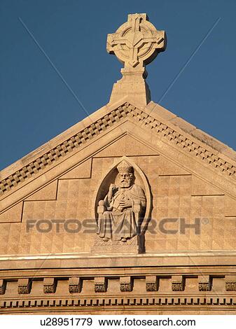 Stock Photo -  Winnipeg, Canada, MB, Manitoba, French Quarter, ruins of Cathedral Saint Boniface, fatade. Fotosearch
