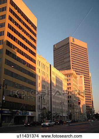 Picture -  Winnipeg, Canada, MB, Manitoba, Downtown, Main Street. Fotosearch