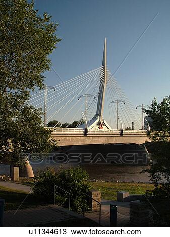 Winnipeg, Canada, MB, Manitoba, Provencher Bridge & Esplanade Riel Pedestrian Bridge View Large Photo Image Stock Image - Winnipeg, Canada, MB, Manitoba, Provencher Bridge & Esplanade Riel Pedestrian Bridge. Fotosearch