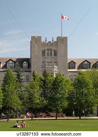 Stock Image -  Winnipeg, Canada, MB, Manitoba, University of Manitoba, Tier, Duckworth Quadrangle. Fotosearch