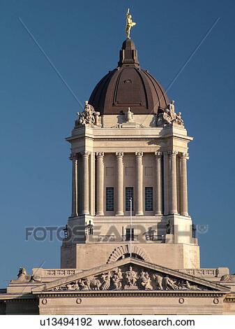 Stock Image -  Winnipeg, Canada, MB, Manitoba, Manitoba Legislative Building, dome. Fotosearch