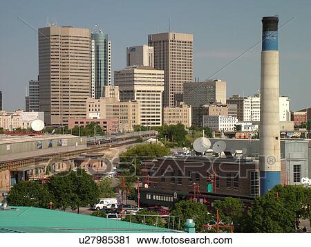 Winnipeg, Canada, MB, Manitoba, Downtown, skyline from The Forks, junction of Red River and Assiniboine River View Large Photo Image Stock Image - Winnipeg, Canada, MB, Manitoba, Downtown, skyline from The Forks, junction of Red River and Assiniboine River. Fotosearch