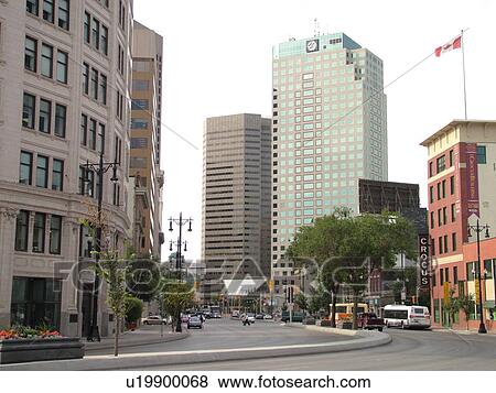 Winnipeg, Canada, MB, Manitoba, Downtown, Main Street View Large Photo Image Stock Photo - Winnipeg, Canada, MB, Manitoba, Downtown, Main Street. Fotosearch