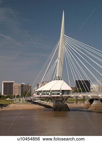 Winnipeg, Canada, MB, Manitoba, Provencher Bridge & Esplanade Riel Pedestrian Bridge, Red River, skyline View Large Photo Image Stock Photograph - Winnipeg, Canada, MB, Manitoba, Provencher Bridge & Esplanade Riel Pedestrian Bridge, Red River, skyline. Fotosearch