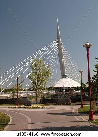 Winnipeg, Canada, MB, Manitoba, Provencher Bridge & Esplanade Riel Pedestrian Bridge, Red River, City Park View Large Photo Image Stock Photograph -  Winnipeg, Canada, MB, Manitoba, Provencher Bridge & Esplanade Riel Pedestrian Bridge, Red River, City Park. Fotosearch