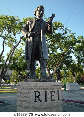 Stock Photography -  Winnipeg, Canada, MB, Manitoba, Manitoba Legislative Building, Riel Statue. Fotosearch