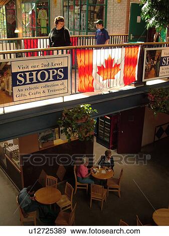 Stock Photo -  Winnipeg, Canada, MB, Manitoba, The Forks, Market Courtyard, interior, shopping complex, mall. Fotosearch