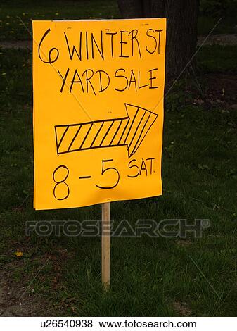 Stock Photo -  Yard Sale sign. Fotosearch