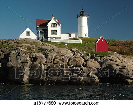 York Beach, ME, Maine, Cape Neddick Nubble Light, Lighthouse View Large Photo Image Stock Image - York Beach, ME, Maine, Cape Neddick Nubble Light, Lighthouse. Fotosearch