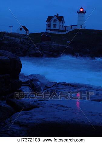 York Beach, ME, Maine, Cape Neddick Nubble Light, Lighthouse, morning, dawn View Large Photo Image Stock Photo - York Beach, ME, Maine, Cape Neddick Nubble Light, Lighthouse, morning, dawn. Fotosearch