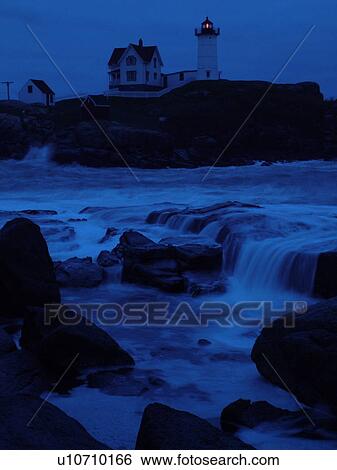 York Beach, ME, Maine, Cape Neddick Nubble Light, Lighthouse, morning, dawn View Large Photo Image Stock Photograph - York Beach, ME, Maine, Cape Neddick Nubble Light, Lighthouse, morning, dawn. Fotosearch