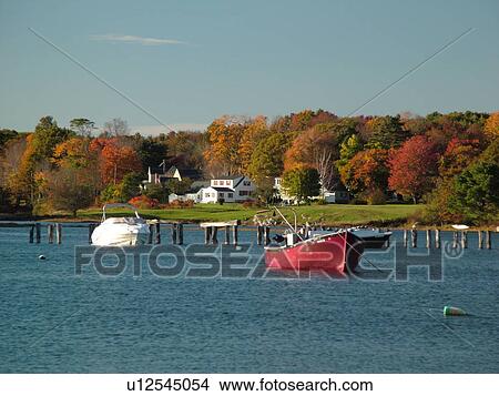 Picture -  York Cliffs, ME, Maine, Cape Neddick Harbor. Fotosearch