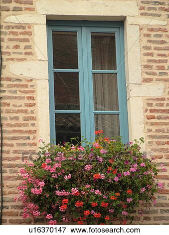 フランス Chatillon Ain ローヌ Alpes ヨーロッパ 窓 花 中に Windowbox 写真館 イメージ館 U Fotosearch