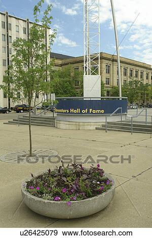 Stock Photo -  Akron, OH, Ohio, downtown, National Inventors Hall of Fame. Fotosearch