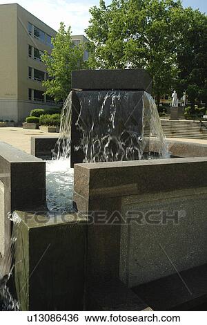Stock Photograph -  Akron, OH, Ohio, University of Akron, fountain. Fotosearch