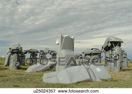 Stock Photo -  Alliance, NE, Nebraska, Carhenge, replica of England's Stonehenge. Fotosearch