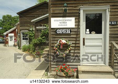 Stock Image -  Amana, IA, Iowa, Amana Colonies, National Historic Landmark, Colony Candle Works. Fotosearch
