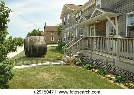 Stock Image -  Amana, IA, Iowa, Amana Colonies, National Historic Landmark, Ackerman Winery. Fotosearch