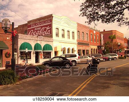 Picture -  Amelia Island, FL, Florida, Fernandina Beach, downtown, Centre Street, Historic District. Fotosearch