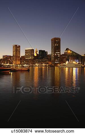 Baltimore, MD, Maryland, Chesapeake Bay, Downtown Skyline, Inner Harbor, evening View Large Photo Image Picture - Baltimore, MD, Maryland, Chesapeake Bay, Downtown Skyline, Inner Harbor, evening. Fotosearch