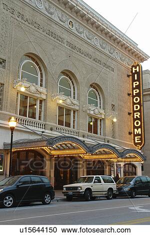 Stock Image -  Baltimore, MD, Maryland, Downtown, The France-Merrick Performing Arts Center, Hippodrome Theatre, evening. Fotosearch