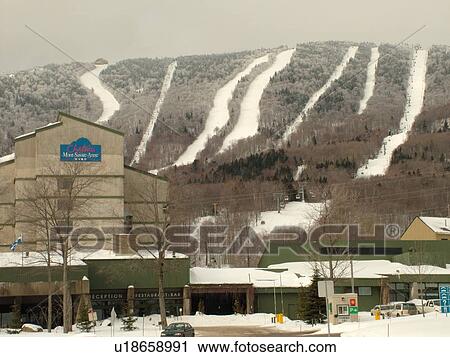 Stock Image -  Beaupre, Quebec City, Quebec, Canada, Parc Du Mont-Sainte-Anne, Ski Resort, downhill skiing. Fotosearch