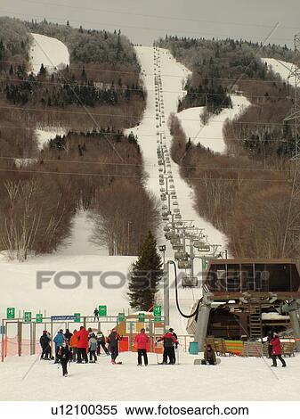 Stock Photography -  Beaupre, Quebec City, Quebec, Canada, Parc Du Mont-Sainte-Anne, Ski Resort, downhill skiing. Fotosearch