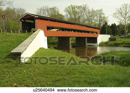 Picture -  Brandywine River Valley, DE, Delaware, Smith Covered Bridge. Fotosearch