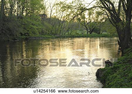 Stock Photograph -  Brandywine River Valley, DE, Delaware, Brandywine River, spring. Fotosearch