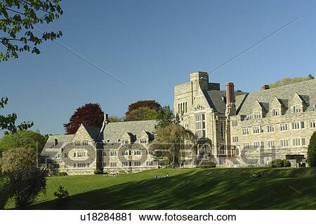 Stock Image -  Bryn Mawr, PA, Pennsylvania, Bryn Mawr College, Rhoads Residence and Dining Hall. Fotosearch