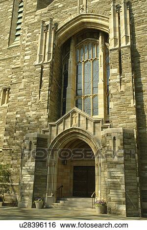 Stock Photograph -  Bryn Mawr, PA, Pennsylvania, Bryn Mawr Presbyterian Church, fatade, door. Fotosearch