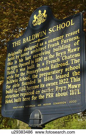 Bryn Mawr, PA, Pennsylvania, The Baldwin School, Independent College-Preparatory School for Girls, historical marker, sign View Large Photo Image Stock Photograph - Bryn Mawr, PA, Pennsylvania, The Baldwin School, Independent College-Preparatory School for Girls, historical marker, sign. Fotosearch