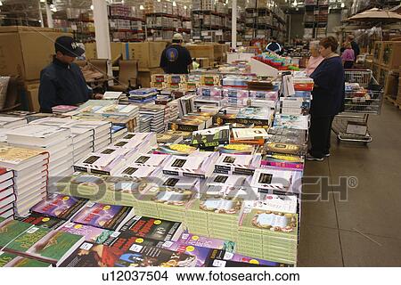 Picture -  Burlington, VT, Vermont, Costco Wholesale Store, interior, book table. Fotosearch