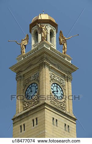 Picture -  Canton, OH, Ohio, downtown, Stark County Courthouse, clock tower. Fotosearch