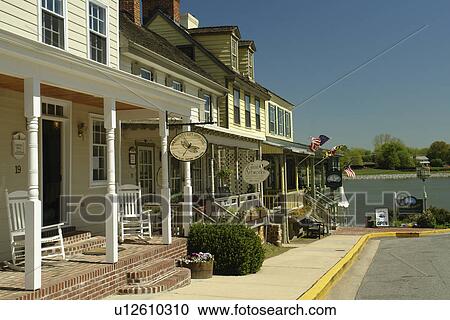 Stock Image -  Chesapeake City, MD, Maryland, Chesapeake Bay, Historic Village. Fotosearch