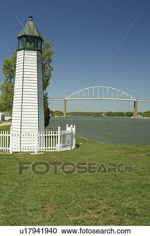 Stock Image -  Chesapeake City, MD, Maryland, Chesapeake Bay, Chesapeake & Delaware Canal, C&D Canal Museum, bridge. Fotosearch