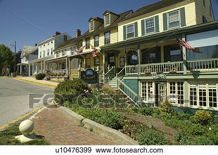 Stock Photo -  Chesapeake City, MD, Maryland, Chesapeake Bay, Historic Village, Bayard House Restaurant. Fotosearch