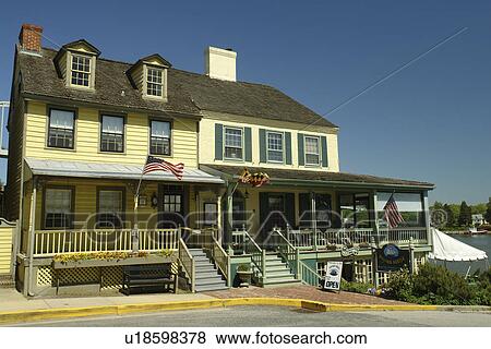 Stock Photo -  Chesapeake City, MD, Maryland, Chesapeake Bay, Historic Village, Bayard House Restaurant. Fotosearch