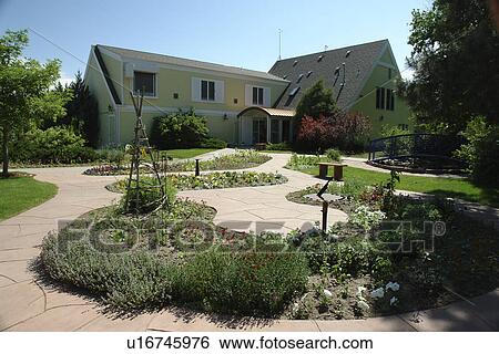 Stock Photograph -  Cheyenne, WY, Wyoming, Cheyenne Botanic Gardens. Fotosearch
