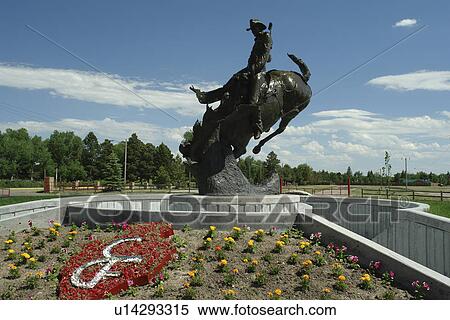 Cheyenne, WY, Wyoming, Rodeo statue at Cheyenne Frontier Days Old West Museum View Large Photo Image Stock Photography - Cheyenne, WY, Wyoming, Rodeo statue at Cheyenne Frontier Days Old West Museum. Fotosearch