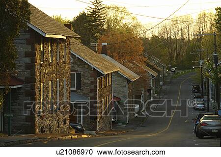 Stock Image -  Cornwall, PA, Pennsylvania, downtown, main street, residential. Fotosearch