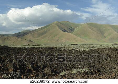 Stock Image -  Crater of the Moon National Monument and Preserve, ID, Idaho, Snake River Plain. Fotosearch